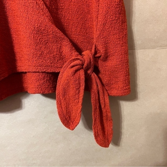Madewell | Texture & Thread Wrap-Tie Top Cropped Spiced Cinnamon Size L - Picture 5 of 7